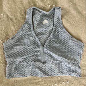 BOOTY BY BRABANTS Curvy Periwinkle Blue Sports Bra Top